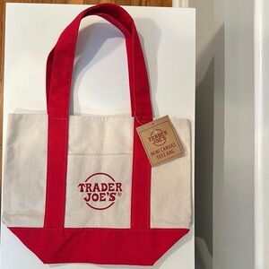 Red & Cream Canvas Tote Bag